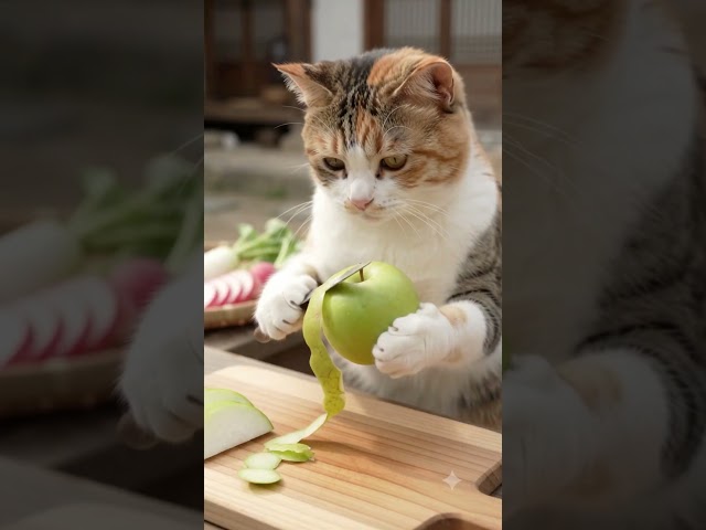 Feline Farmers Harvest Cabbage and Make Traditional Water Kimchi #cat #funny