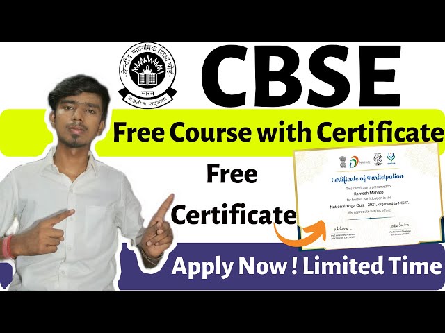 Free CBSE Online Courses | CBSE Free Certificate | Free Courses Online