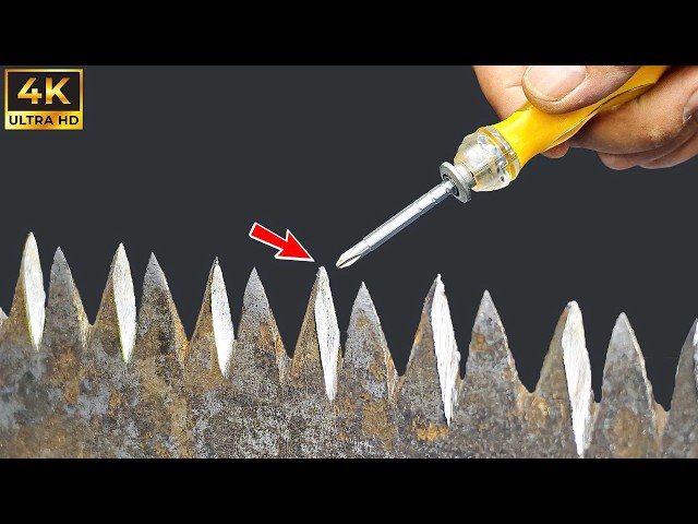 How To Easily Sharpen A Hand Saw To Razor-Sharp in Just Minutes - Quickly Remove Rust