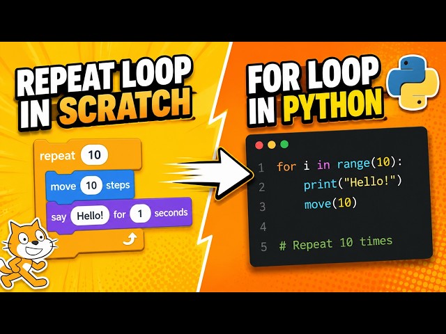How to use loops? Scratch and Python
