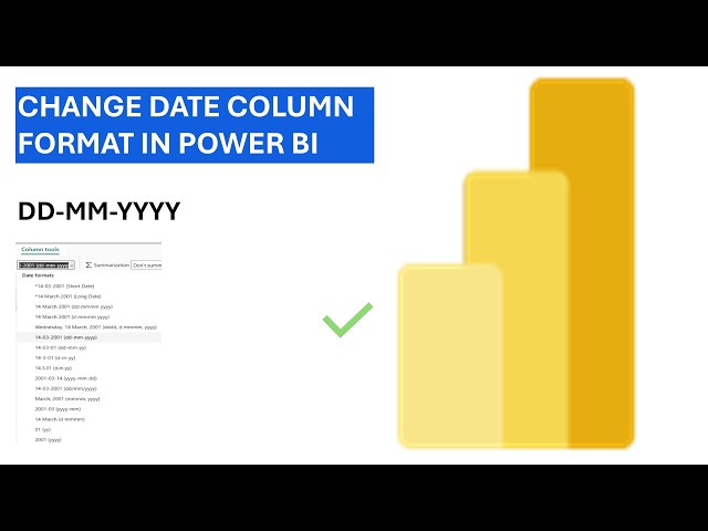 12 Change Dates Column Format in Power BI | POWER BI TUTORIAL IN ENGLISH