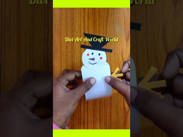 How to make paper snowman ⛄ Easy paper snowman / christmas crafts  #christmas #shorts