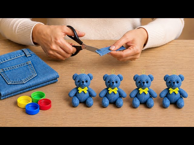 2 Creative Teddy Bear Ideas Using Denim & Bottle Caps 🧸 Cute Ideas for Gifts & Selling