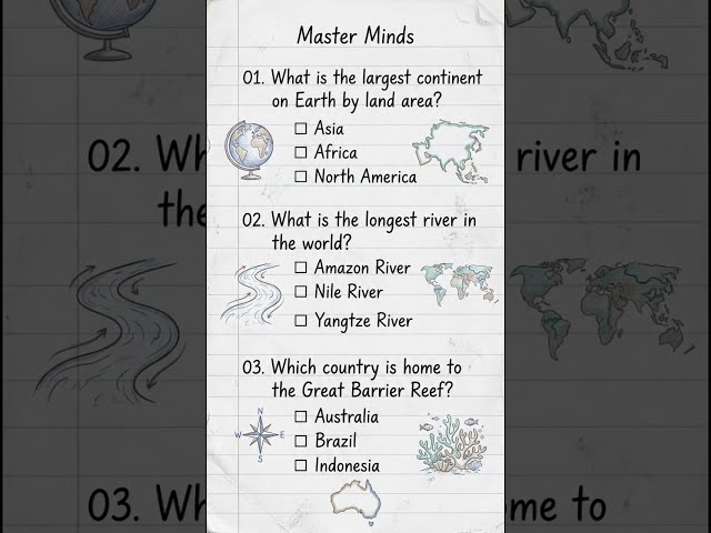 World Geography & Earth Facts Quiz | Test Your Knowledge! | The Master Mind