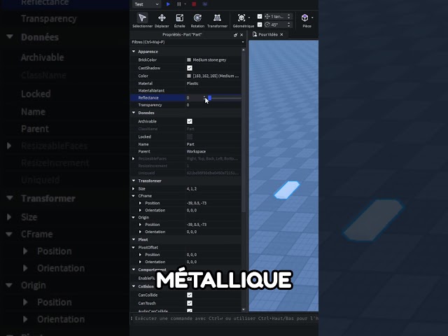 Les propriétés qui changent complètement un objet #roblox #robloxstudio #robloxdev #robloxdeveloper