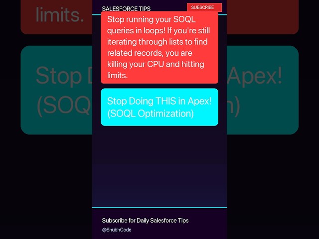 Stop Doing THIS in Apex! (SOQL Optimization)