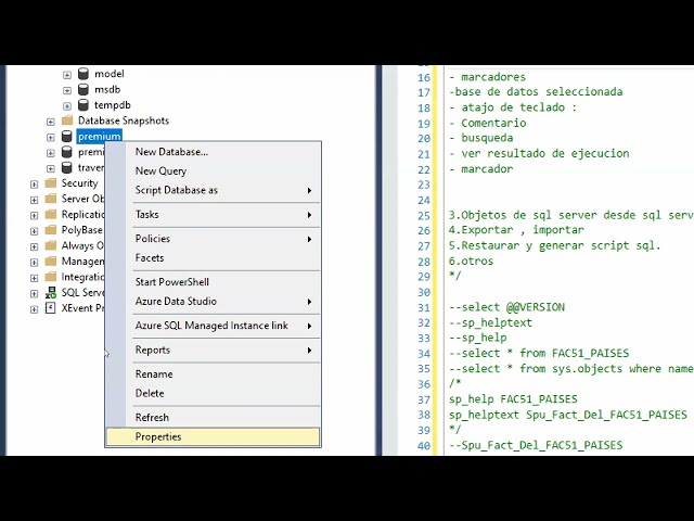 Componentes Sql Server Management