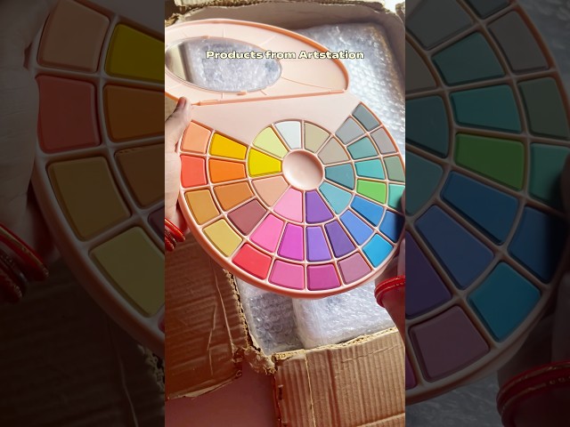 Brustro colour pencil and himi Watercolor cake’s Unboxing #art #unboxing #shorts ❤️✨🤌