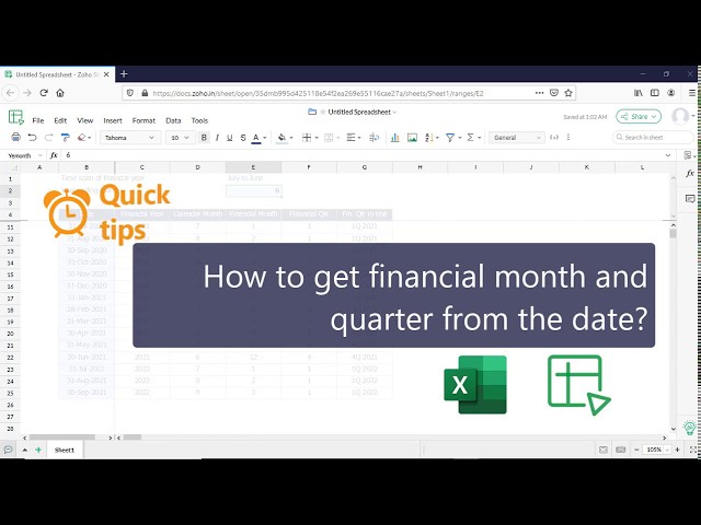 How to get fiscal quarter or fiscal month in MS Excel and Zoho Sheets | Do it the right way