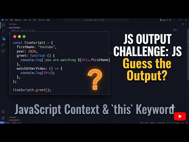 JS Output Question: What is the Output? ('this' & Arrow Functions Quiz) TCS 2026