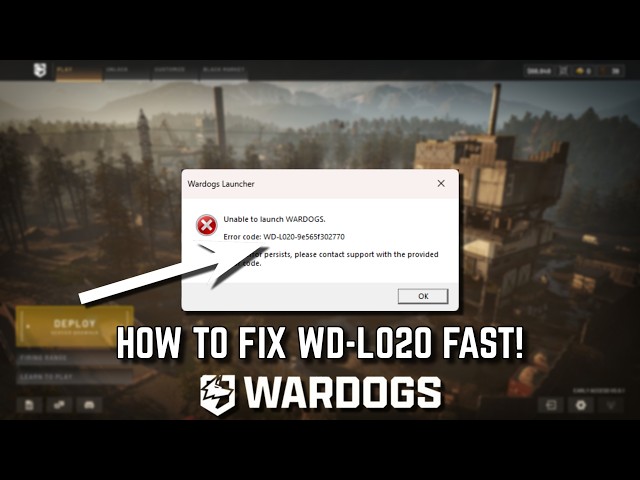 How to fix error code WD-L020 when trying to launch WARDOGS! (EASY METHOD)