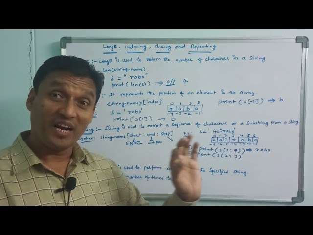 String Length, Indexing, Slicing & Repeating in Python | Python Strings | Python Tutorial | Telugu