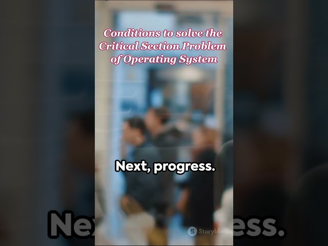 Conditions to solve the Critical Section Problem | Operating Systems #computer #shorts