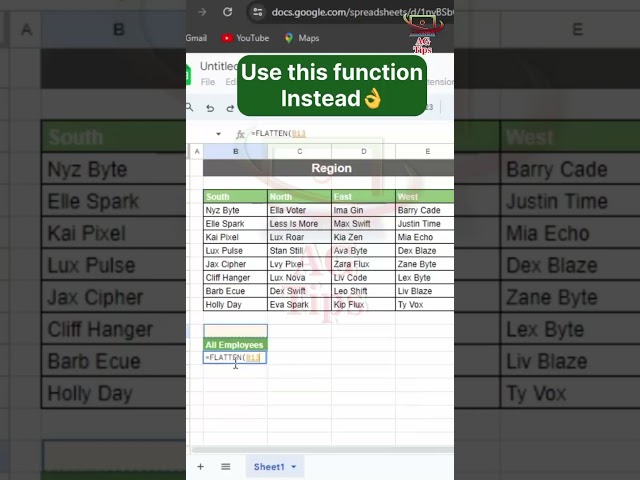 Turn Any Table into 1 Single Column in 2 SECONDS! 🤯 #shorts #excel #exceltips