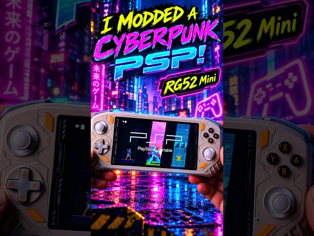I Modded This Cyberpunk PSP! #RG52mini #Cyberpunk #emulation
