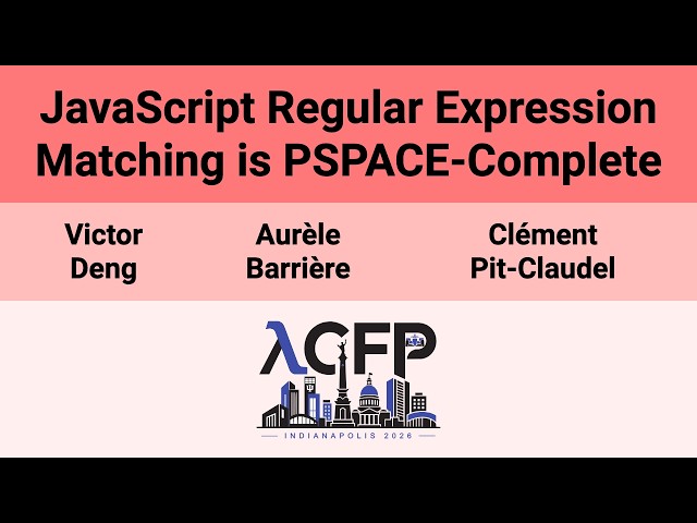 [ICFP SRC'26] JavaScript Regular Expression Matching is PSPACE-Complete