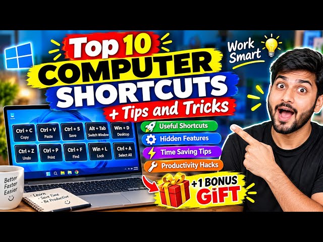 Top 10 Computer Shortcuts + Tips and Tricks + 1 Bonus Gift #computer #shortcuts #tricks #tips