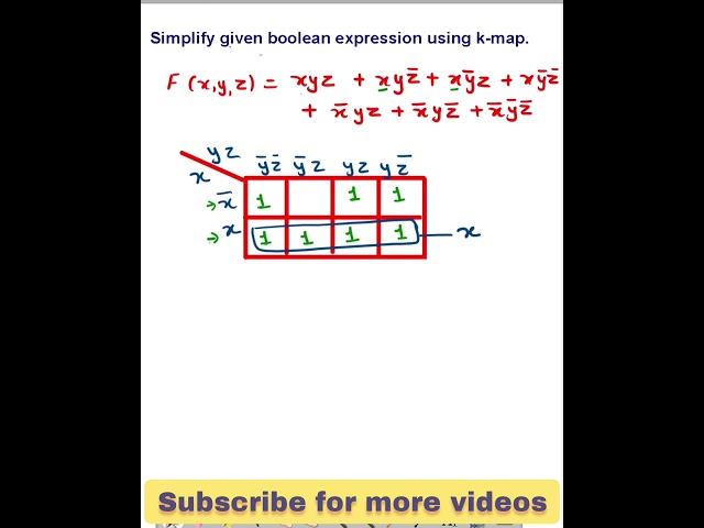 simplify boolean expression using Kmap | simplify using kmap