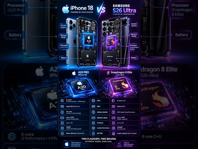 WHO HAS THE BETTER BRAIN ⭐ IPHONE 18 VS SAMSUNG S26 ULTRA #brain #iphone18 #samsungs26ultra