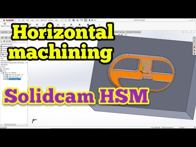 Horizontal machining in solidcam hsm