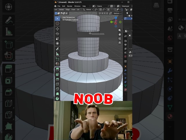 Blender Noob vs Pro: How to Separate Mesh Without Deleting Edges 🔥.  || #blender #3danimation #3d