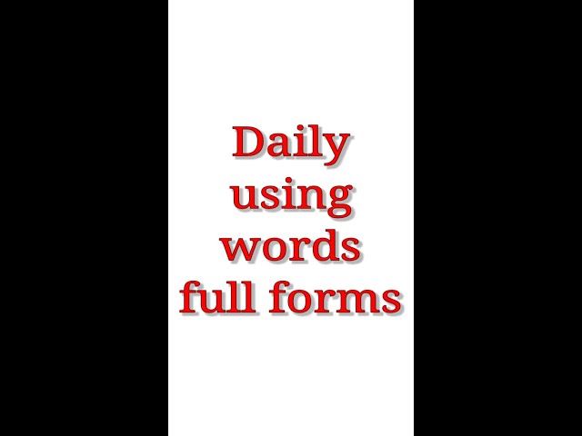 ABBREVIATIONS OF DAILY USED ENGLISH WORDS||#EDUCATION MATTERS#shorts