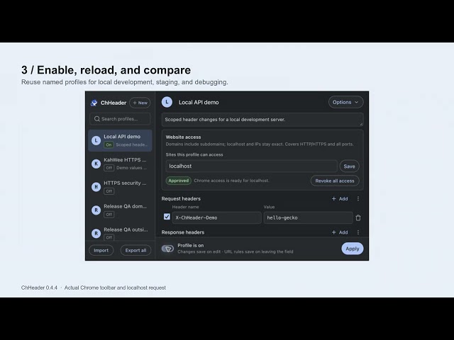 Edit HTTP headers in Chrome with ChHeader | API testing, no ads
