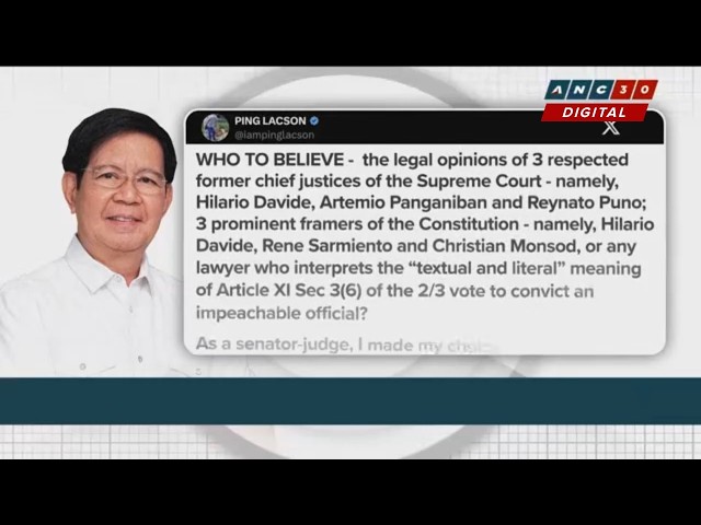'I made my choice': Lacson stands by choice on impeachment voting threshold | ANC