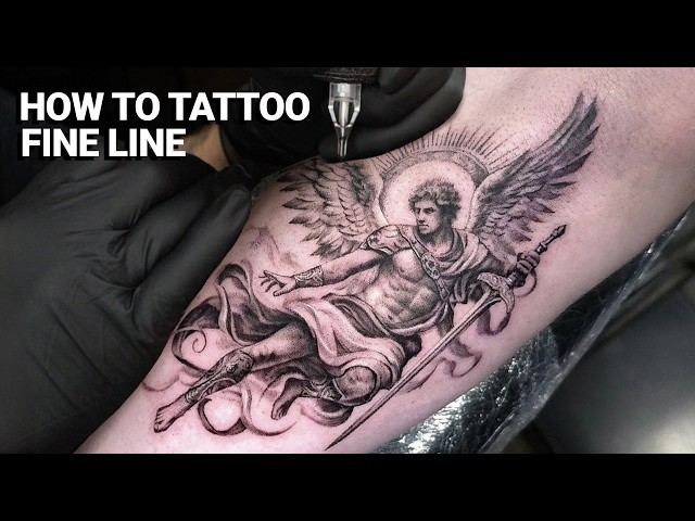 Real skin tutorial Fine line tattooing start to finish 