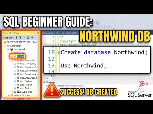 Starting with SQL Server and Adding the Northwind Sample Database
