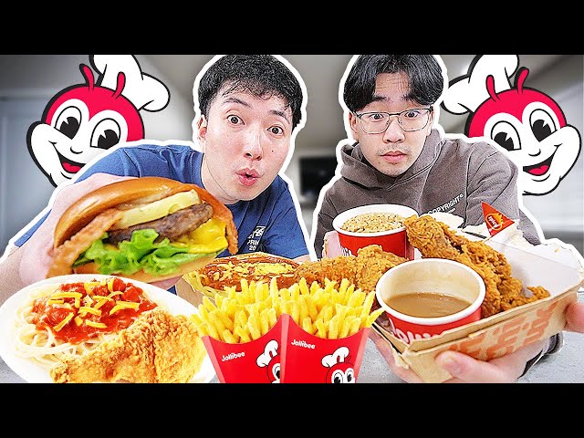Trying EVERYTHING on The ENTIRE Jollibee MENU! (Taste Test and Review)