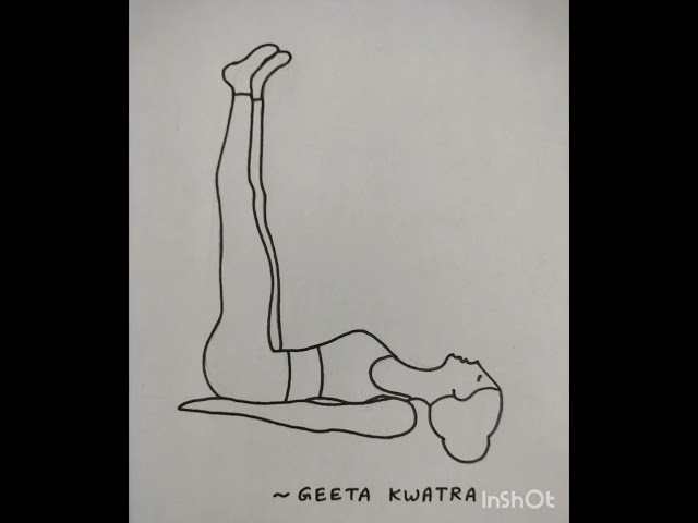 learn#drawing#viparita#karani#legs-up-the-wallpose#step by step#asana#power#yoga@geetakwatra699
