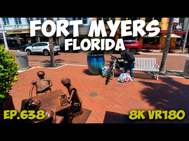 Edgardo Carmona Sculptures: Fort Myers River District Art ep.638 #8k #vr180 #3d #travel #art #fl