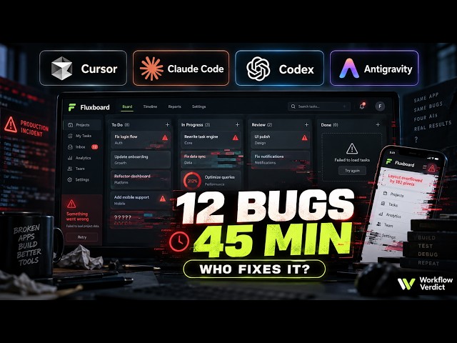 Cursor vs Claude Code vs Codex vs Antigravity: 12 Bugs, 45 Minutes