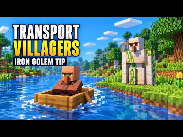Minecraft How to Transport Villagers Easy (With Iron Golem Trick)