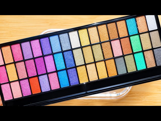 Mixing An Eyeshadow Palette Into Clear Slime! Satisfying Slime