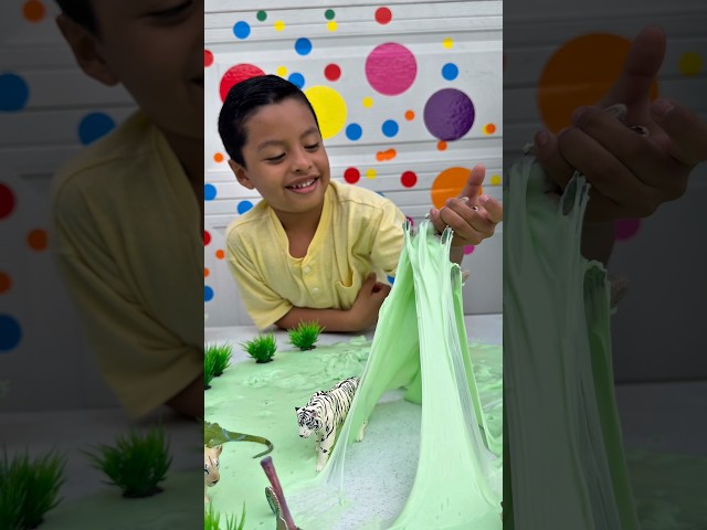 Animal Toys covered in slime #shorts #short