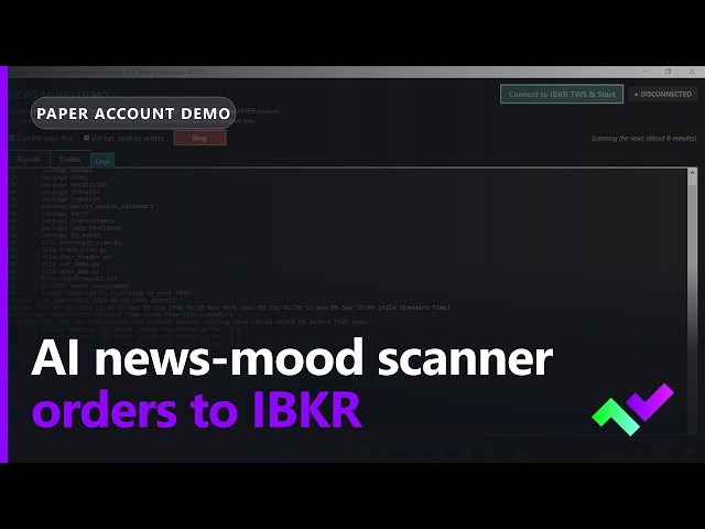 AI news-mood scanner sending orders to IBKR (paper account demo)