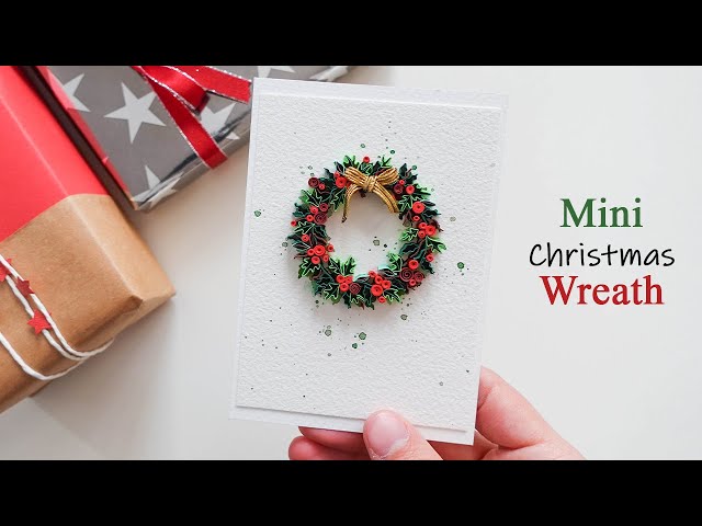 🎀 Tutorial Paper Quilling Christmas Wreath Card - Mini Art