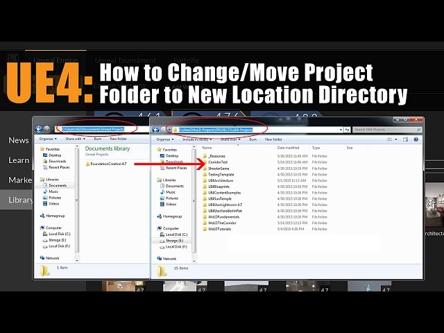 UE4: How to Change/Move Unreal Engine 4 Project Folder to New Location Directory