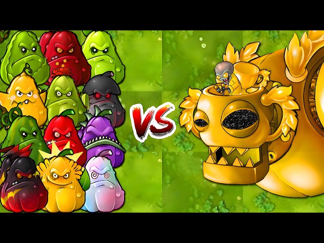 PVZ 1 Fusion 4.0 Challenge - All Squash Plants Fusion LV1-LV12 vs Golden Dr. Zomboss!