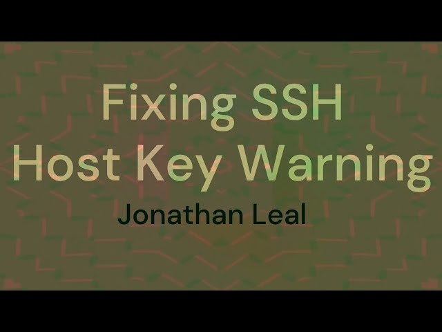 Fix SSH "Man-in-the-Middle" Warning Instantly!