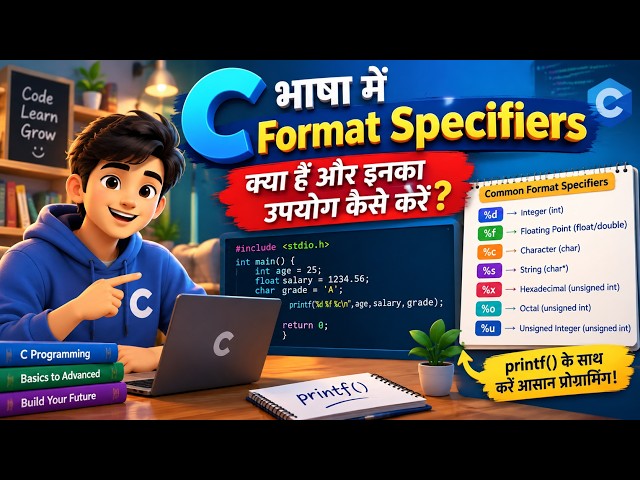 6.2) C भाषा में Format Specifiers क्या हैं और इनका उपयोग कैसे करें?
