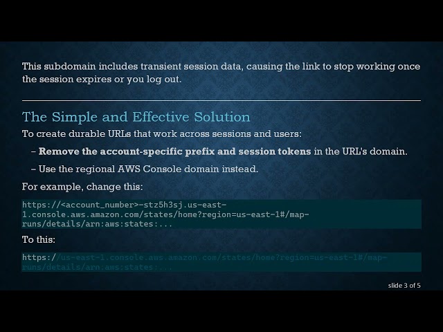 How to Share Stable Links to AWS Step Functions and Resources