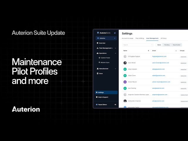Auterion Suite updates walkthrough: Maintenance, Pilot Profiles and more