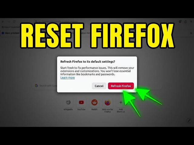 Reset Firefox Web Browser to Default Settings | Quick Guide