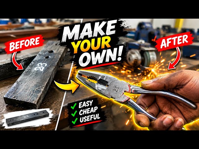 Handmade DIY Pliers Project! 🛠️ Raw Metal to Working Tool⁠⚙️