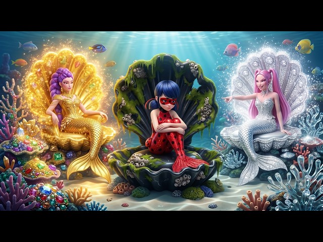 RICH MERMAID Rumi vs POOR MERMAID Lady Bug vs SILVER MERMAID Mira [ GOLDEN ] Cat Noir Kpop MV