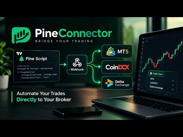 Turn Pine Script into REAL Trades! 🚀 | TradingView to MT5, CoinDCX & Delta Exchange | Pine Connector