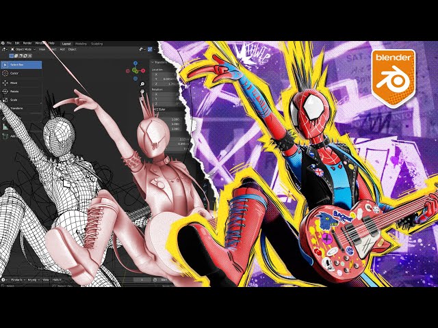 I made Spider-Punk in Blender